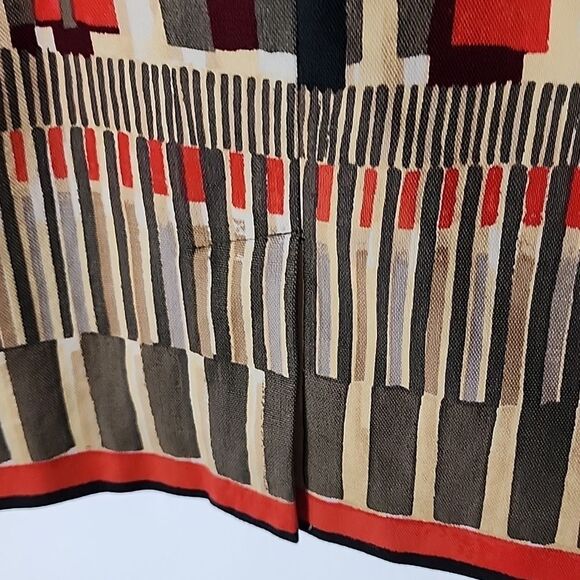 NIC & ZOE Size 6 Abstract Plum Olive Wood & Coral Cotton Skirt - Picture 4 of 7